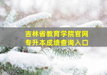 吉林省教育学院官网专升本成绩查询入口