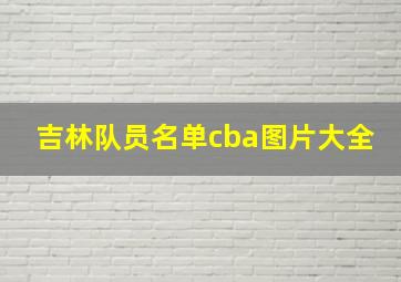 吉林队员名单cba图片大全