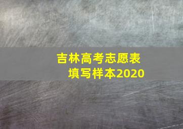 吉林高考志愿表填写样本2020