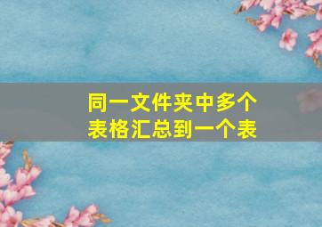 同一文件夹中多个表格汇总到一个表