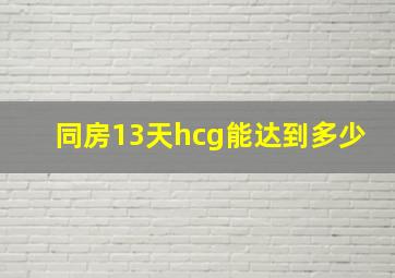 同房13天hcg能达到多少