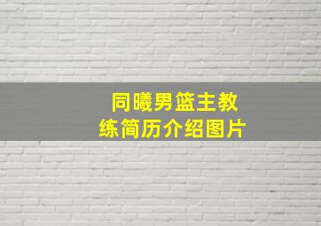 同曦男篮主教练简历介绍图片