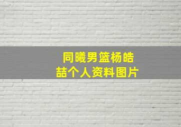 同曦男篮杨皓喆个人资料图片