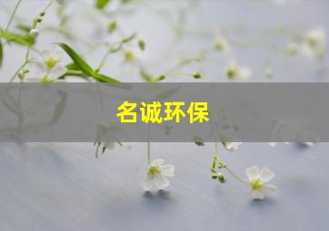 名诚环保