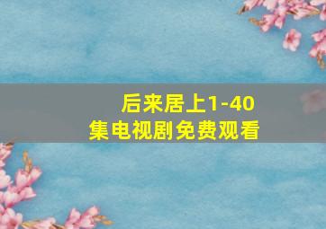 后来居上1-40集电视剧免费观看