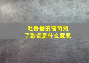 吐鲁番的葡萄熟了歌词是什么意思