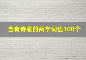 含有诗意的两字词语100个