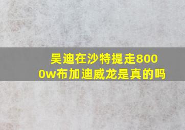 吴迪在沙特提走8000w布加迪威龙是真的吗