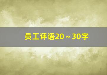 员工评语20～30字