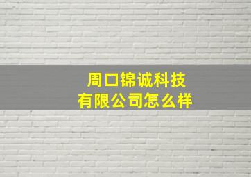 周口锦诚科技有限公司怎么样