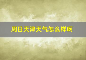 周日天津天气怎么样啊