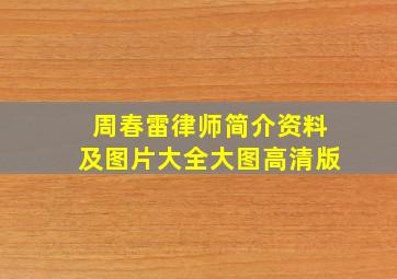 周春雷律师简介资料及图片大全大图高清版