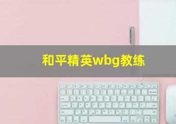 和平精英wbg教练