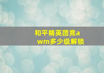 和平精英团竞awm多少级解锁