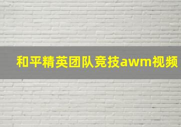 和平精英团队竞技awm视频