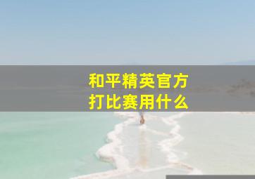 和平精英官方打比赛用什么