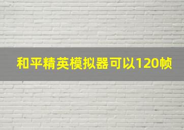 和平精英模拟器可以120帧