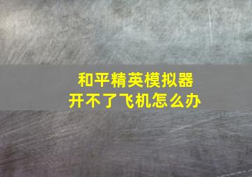 和平精英模拟器开不了飞机怎么办