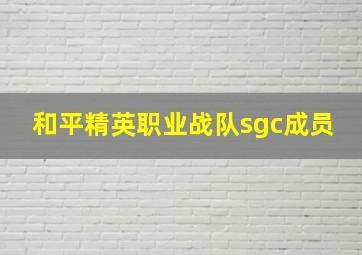 和平精英职业战队sgc成员