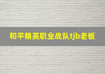 和平精英职业战队tjb老板