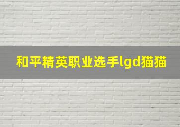 和平精英职业选手lgd猫猫