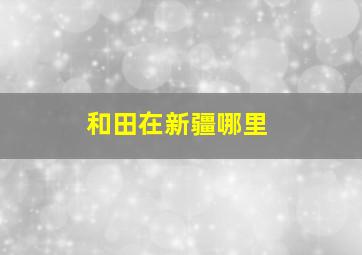 和田在新疆哪里