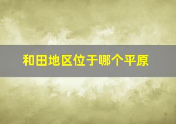 和田地区位于哪个平原