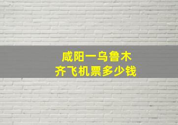 咸阳一乌鲁木齐飞机票多少钱