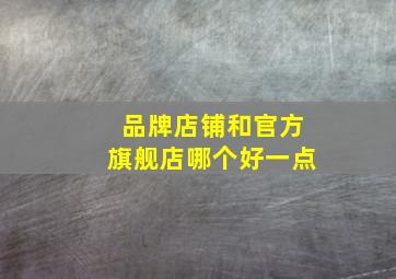 品牌店铺和官方旗舰店哪个好一点