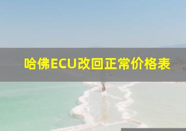 哈佛ECU改回正常价格表