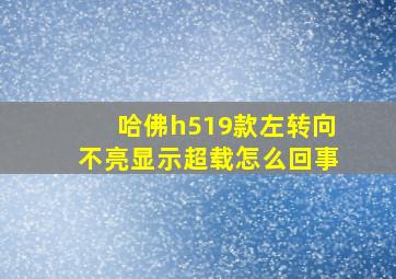 哈佛h519款左转向不亮显示超载怎么回事