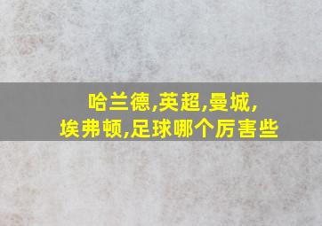 哈兰德,英超,曼城,埃弗顿,足球哪个厉害些