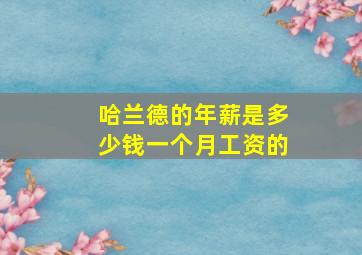 哈兰德的年薪是多少钱一个月工资的