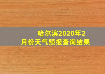 哈尔滨2020年2月份天气预报查询结果