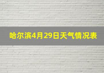 哈尔滨4月29日天气情况表