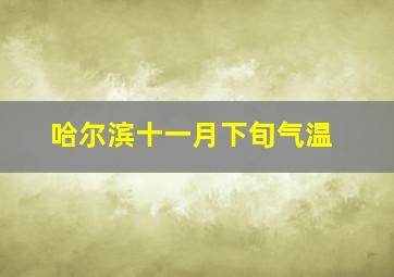 哈尔滨十一月下旬气温