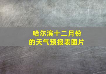 哈尔滨十二月份的天气预报表图片