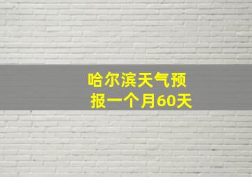 哈尔滨天气预报一个月60天