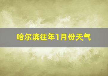 哈尔滨往年1月份天气