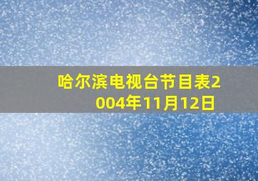 哈尔滨电视台节目表2004年11月12日