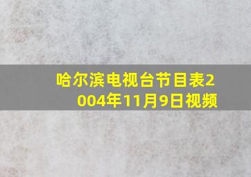 哈尔滨电视台节目表2004年11月9日视频