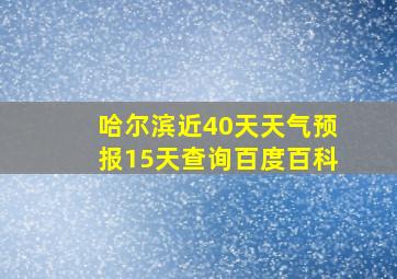 哈尔滨近40天天气预报15天查询百度百科