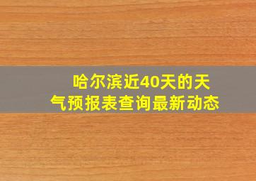 哈尔滨近40天的天气预报表查询最新动态