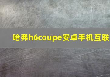 哈弗h6coupe安卓手机互联