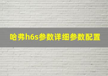 哈弗h6s参数详细参数配置