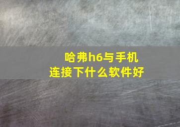 哈弗h6与手机连接下什么软件好