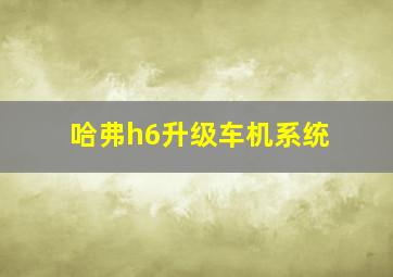 哈弗h6升级车机系统