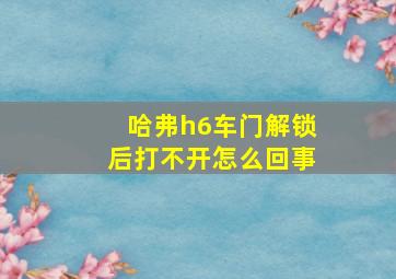 哈弗h6车门解锁后打不开怎么回事