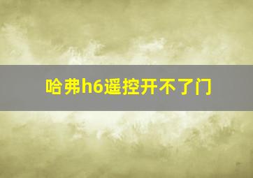 哈弗h6遥控开不了门