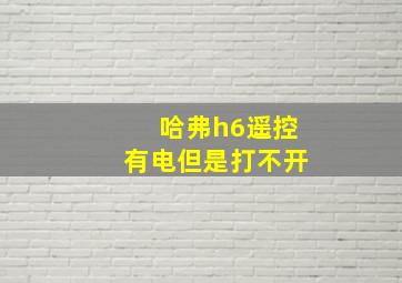 哈弗h6遥控有电但是打不开